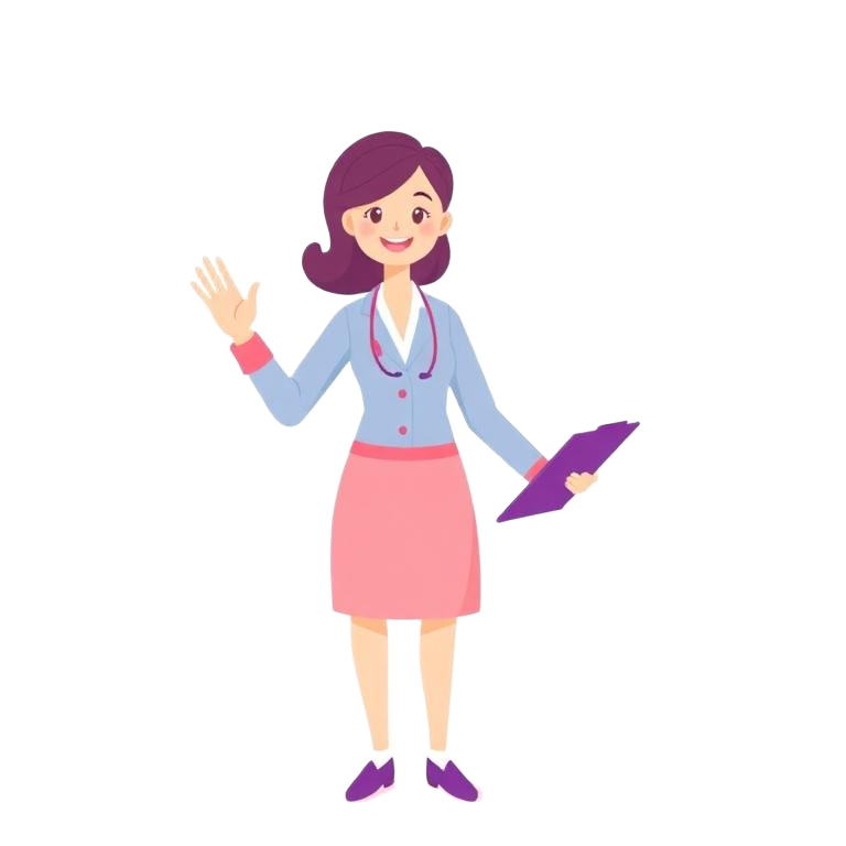 Friendly teacher waving